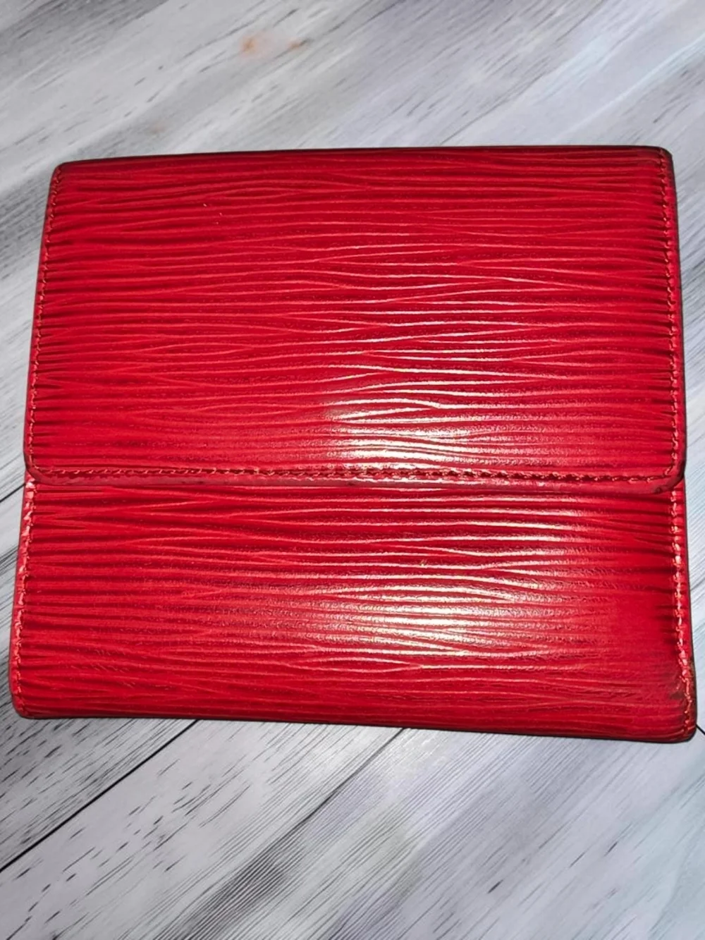 Louis Vuitton Red Epi Leather Compact Wallet